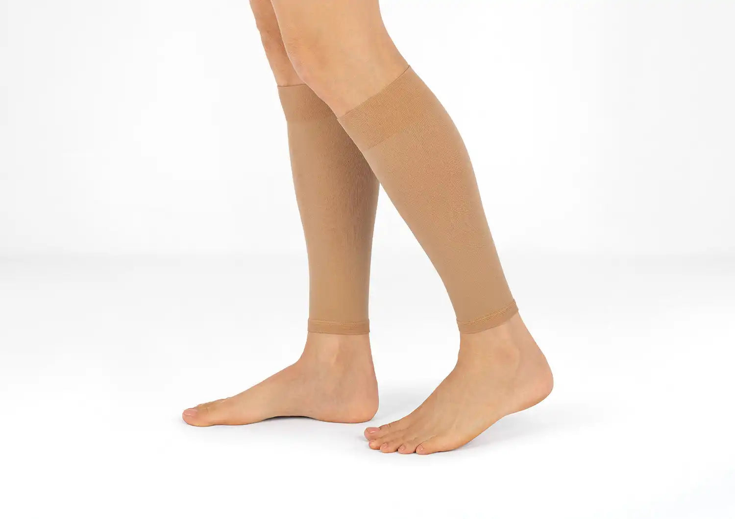 Compression Calf Sleeves Standard 15-20 mmHg - Tan Secondary image