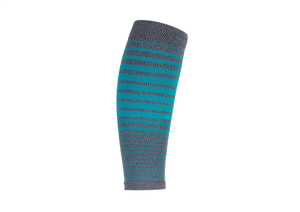 Compression Calf Sleeves Standard 20-30 mmHg - Gray/Teal Stripe Main image