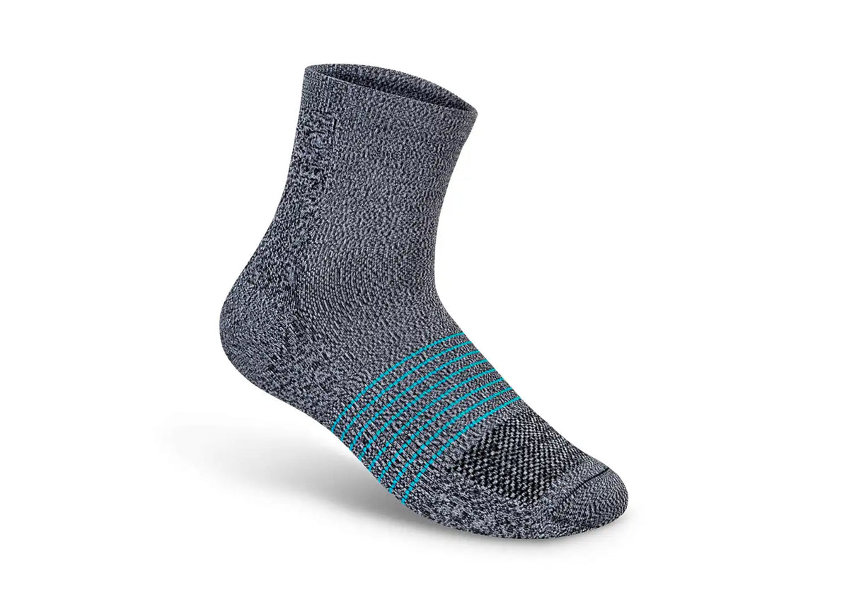 Compression Ankle Socks 20-30 mmHg - Gray/Teal Stripe Main image